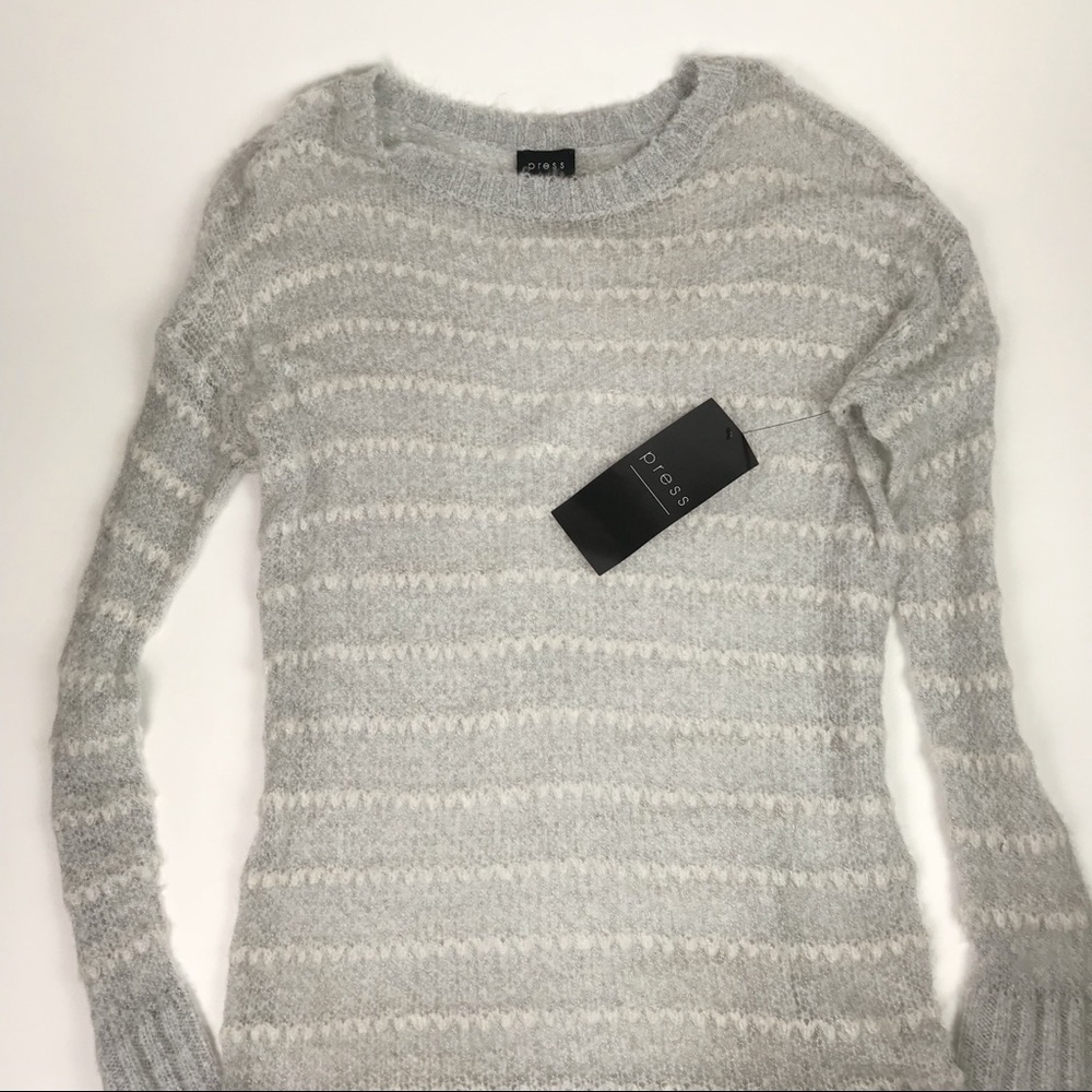 NWT Boutique Oversized Sheer Grey Sparkly Light - Picture 8 of 8